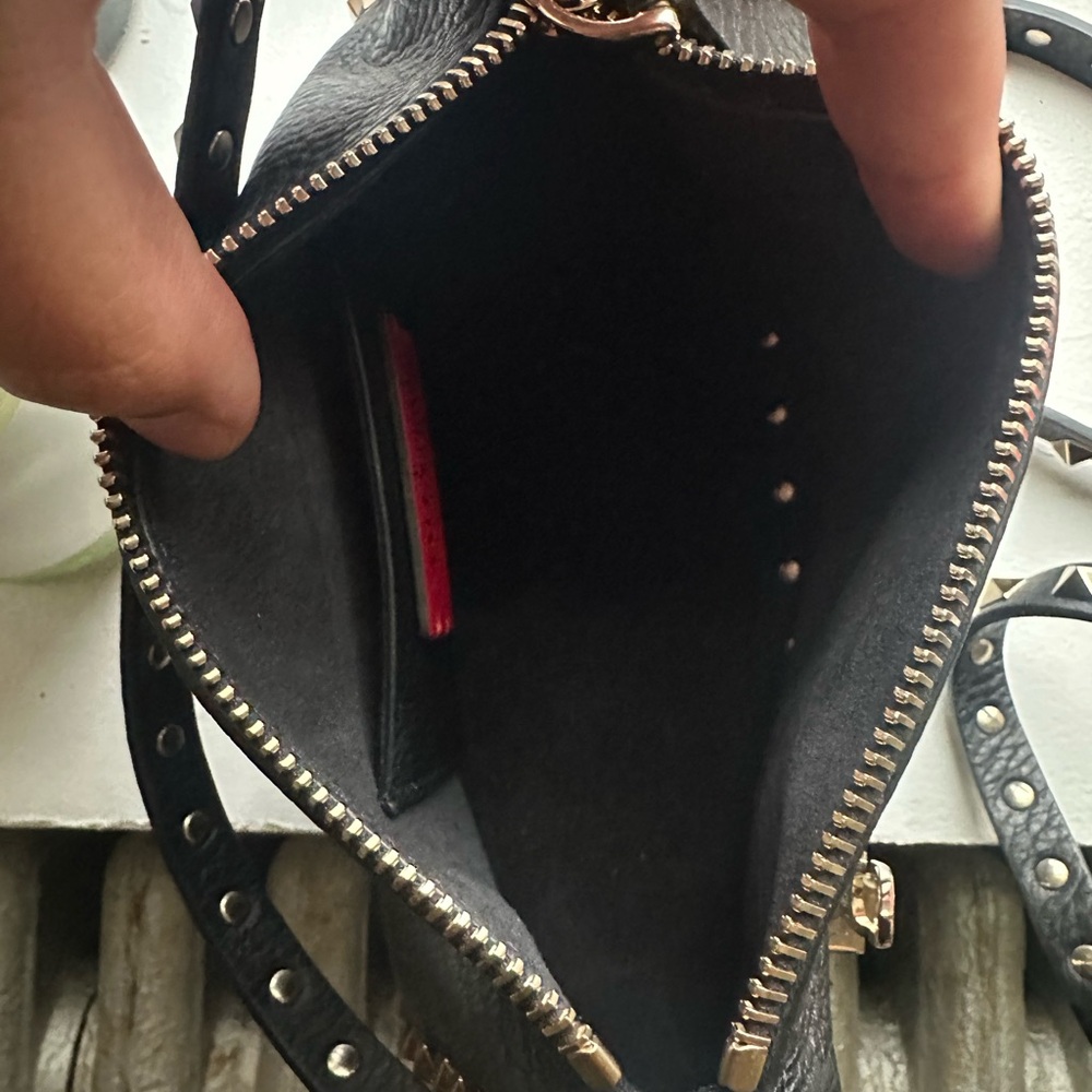 Valentino Small Rockstud Grainy Calfskin Crossbody Bag in Black - Picture 14 of 14